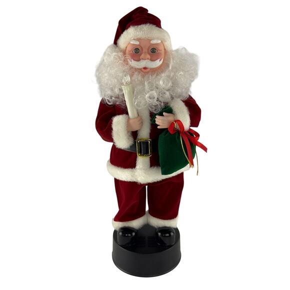 Vintage 16” Santa Figure, Candle Lights Up, Christmas Music Plays, Holiday Decor - Picture 1 of 10
